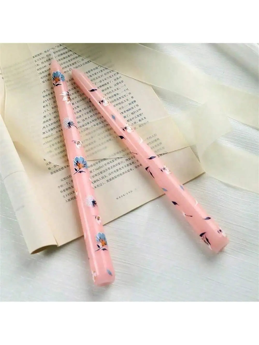 Box Printed Long Candle Christmas Winter Holiday Halloween Qme pink