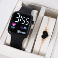 Love oriented LED electronic watch, fashionable and casual square outdoor waterproof electronic watch Qme 2