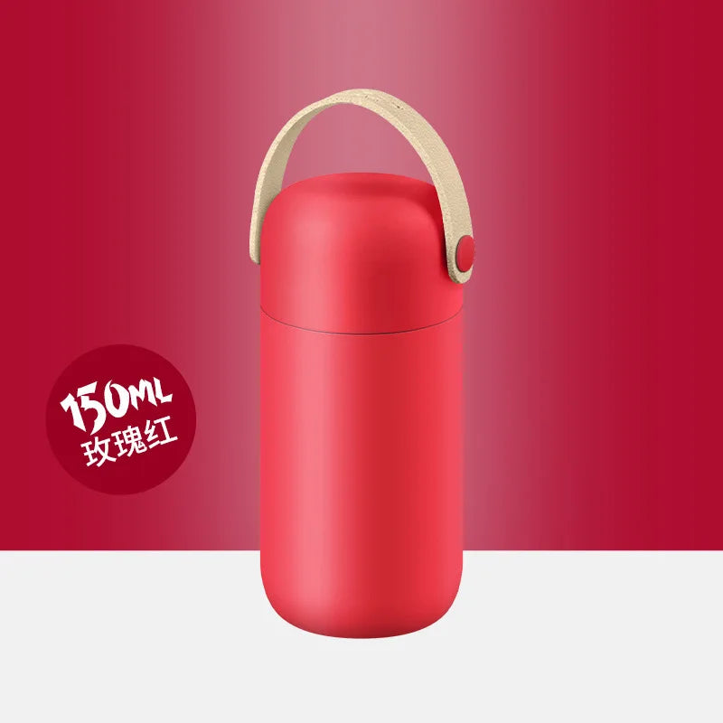 Macaron Palette Mini Pocket Thermos Cup Qme Burgundy 150ml