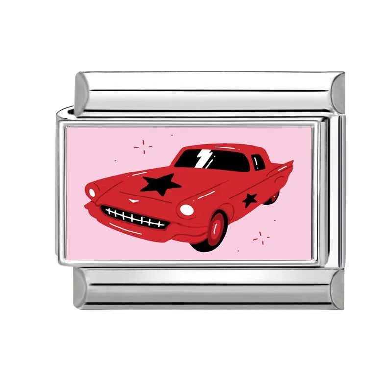 Vintage Car Fashion Classic Car Sport Car Colorful Italian Charms Fit 9mm Stainless Steel Women Bracelet DIY Jewelry Gift 2026 Qme Style 7