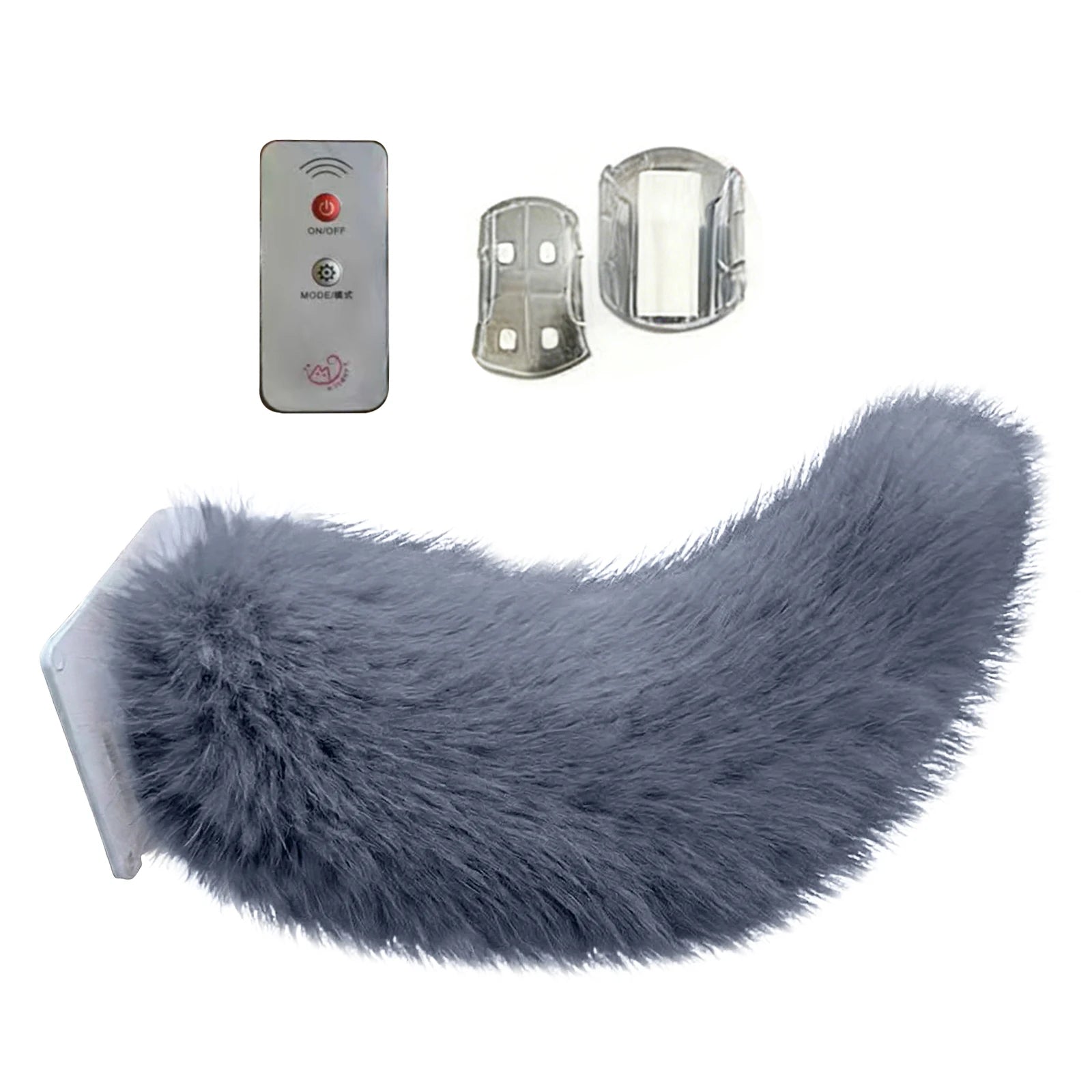 Car Electric Remote Control Tail Moving Shake Wagging Plush Tail Ornament For Auto Motorcycle Decorate Accessories ﻿ Qme Blue