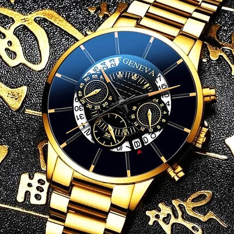 Men's Luxury Stainless Steel Watch, Sport Wristwatch, Exquisite Business Watch, Calendar, Men's Fashion Qme