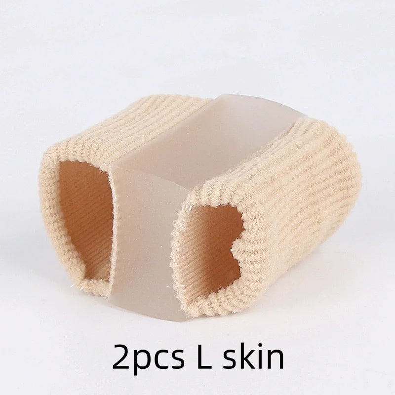 1/2/4pcs S/L Gel Bunion Toe Separator W/Fabric Lining for Big Toe Silicone Toe Spacers Protector for Overlapping Toe Qme 2pcs L skin
