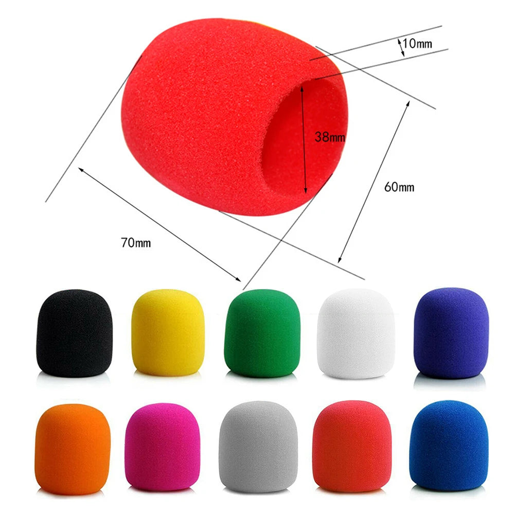 10pcs Microphone Foam Mic Sponge Ball Shape Cover Windscreen Protective Shield Qme