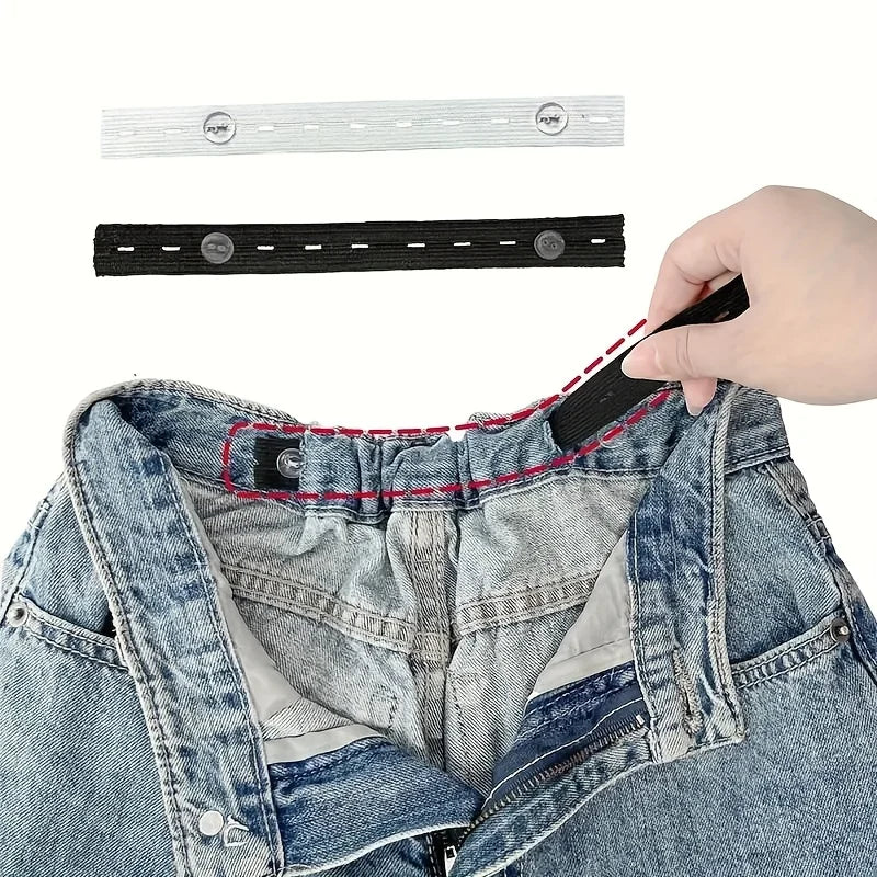 6Pcs Elastic Band Men's and Women's Adjustable Belt Tight Set - Seam-free Pants Button Adjuster Qme