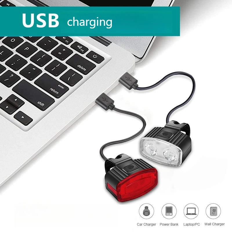 Bicycle Headlights Tail Lights Type-c Charging Highlight Mountain Qme
