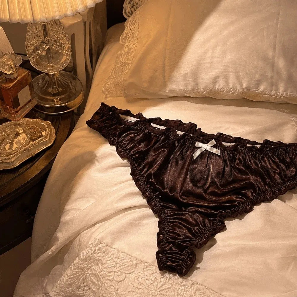 Breathable Sweet Ruffle Women's Panties Lingerie Luxury Underwear Low Qme