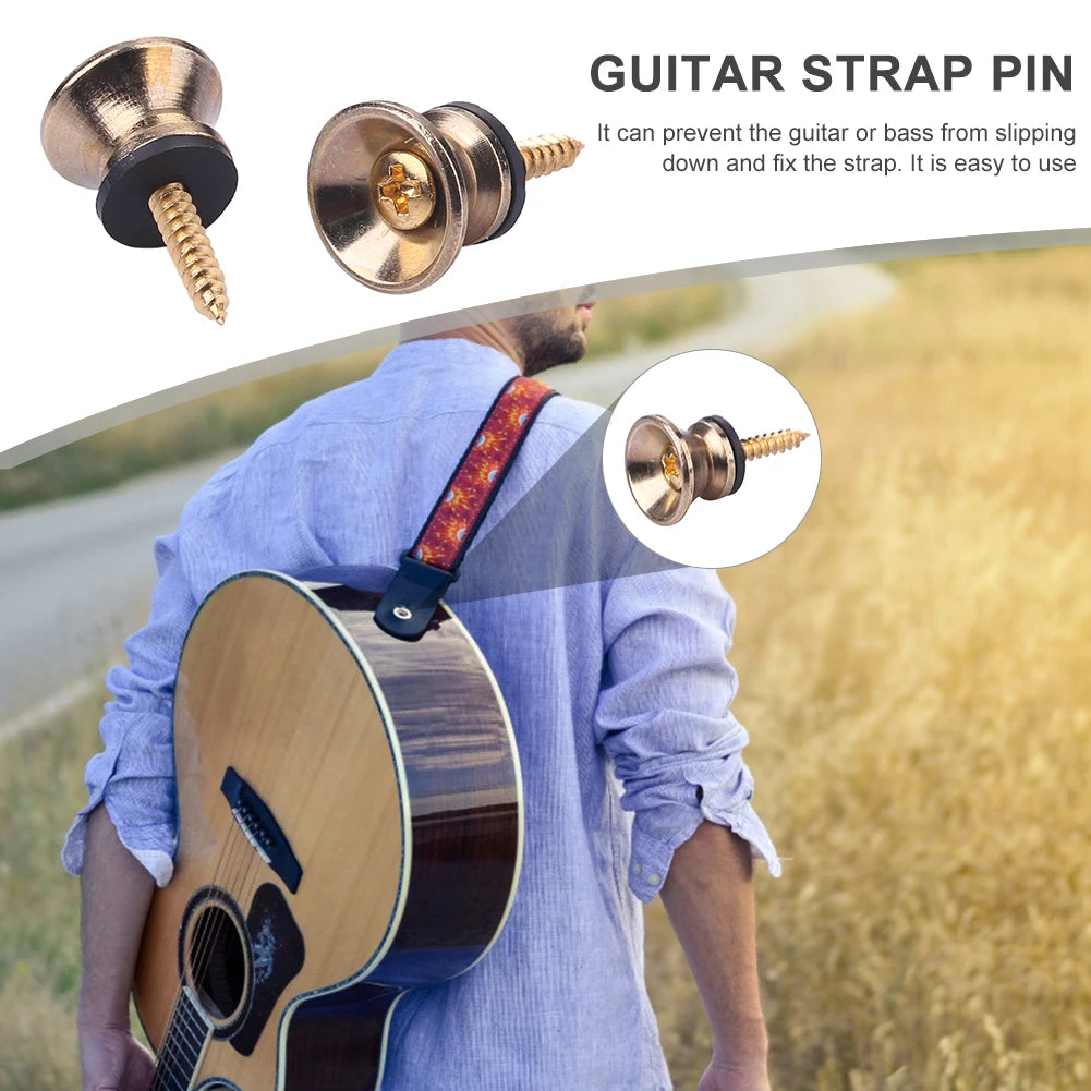 2pcs Metal Guitar Pegs for Folk Ukulele Guitar Strap Buckle Button End Lock Pins Stringed Instruments Accessories Qme