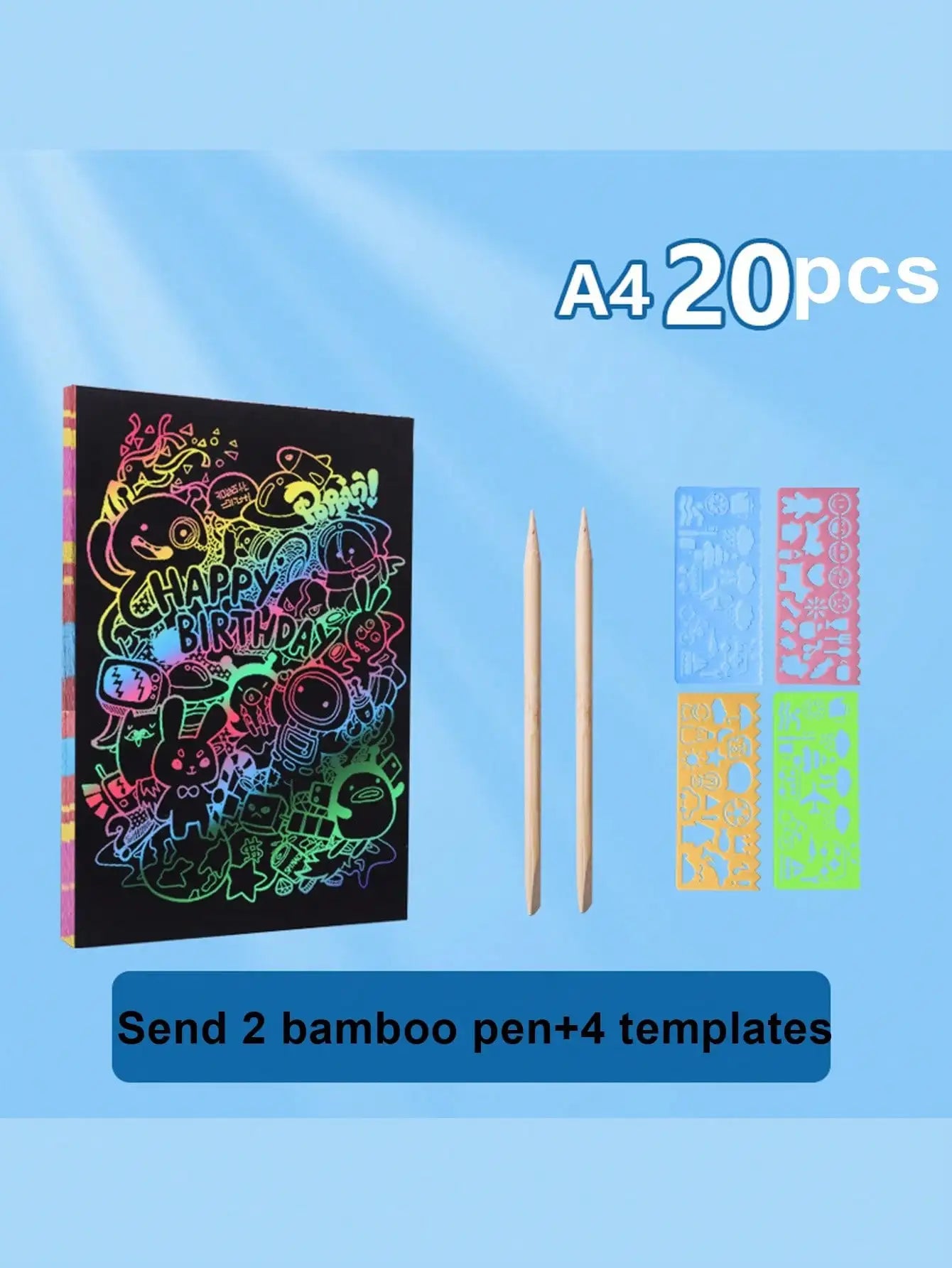 10 Funny Graffiti Scratch Art Papers 21 0 X 8 27 DIY Crafts Birthday Qme 20pcs