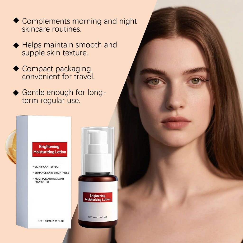 Brightening Moisturizing Lotion with Vitamin E Hydrating Glow-Boosting Face Cream Soothing Dark Spots Remover for Dull Dry Skin Qme