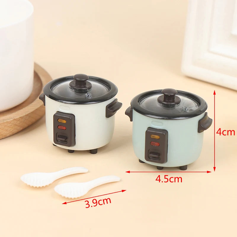 1 12 Miniature Dollhouse Rice Cooker Spoon Kitchen Model Kitchenware Qme