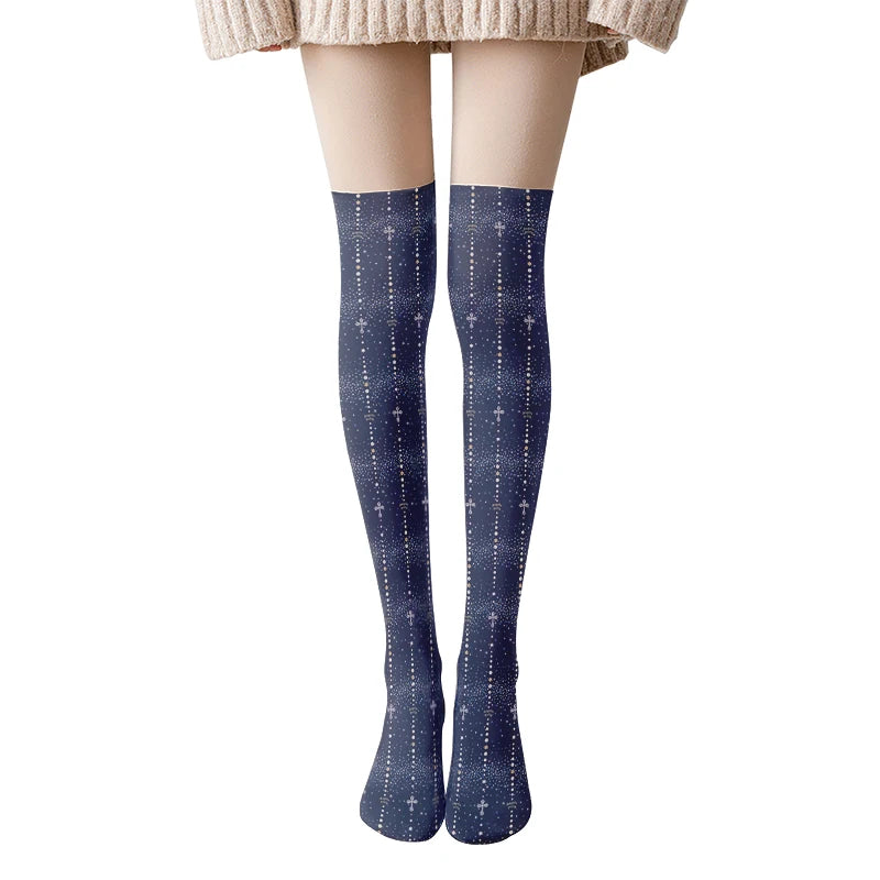 Fun Cartoon Women's Stockings Candy Strawberry Sexy Cute Tall-legged Qme style9 One Size