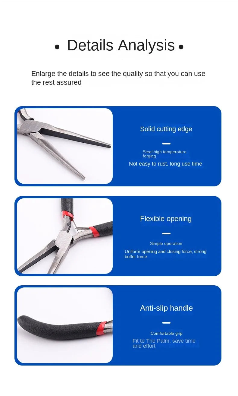 Multi Tool Long Nose Plier Needle Forceps Repair Hand Qme