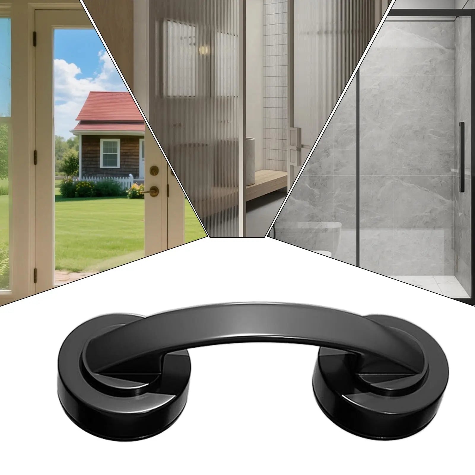 Glass Door and Window Handle Suction Cup Bathroom Sliding Doors Handles Non-Porous Handles Shower Grab Bars Qme