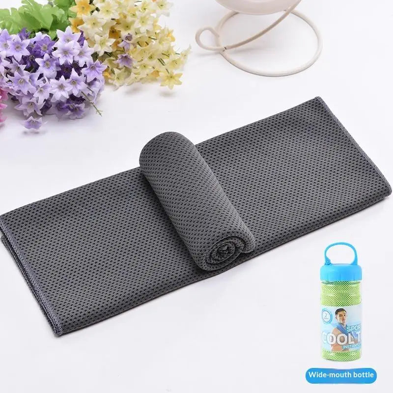 Breathable Cooling Towel Ultra Soft Microfiber Quick Drying Sunstroke Prevention Outdoor Sports Qme Dark gray