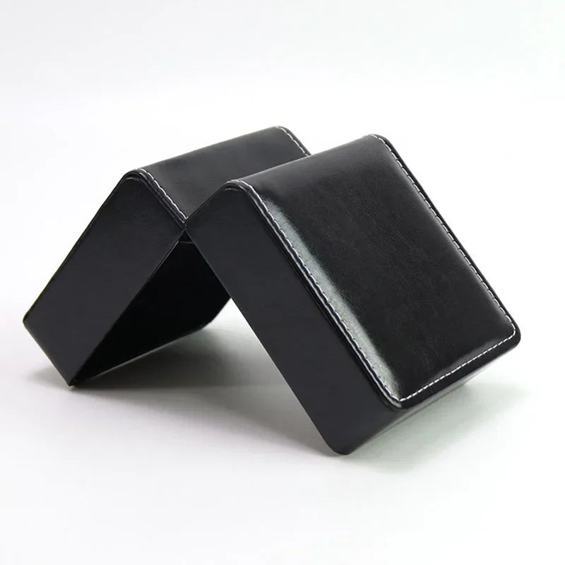 Portable Watch Box PU Leather Watch Case Organizer Storage Holder for Men Women Bracelet Vintage Jewelry Box with Leather Pillow Qme 59B-smooth