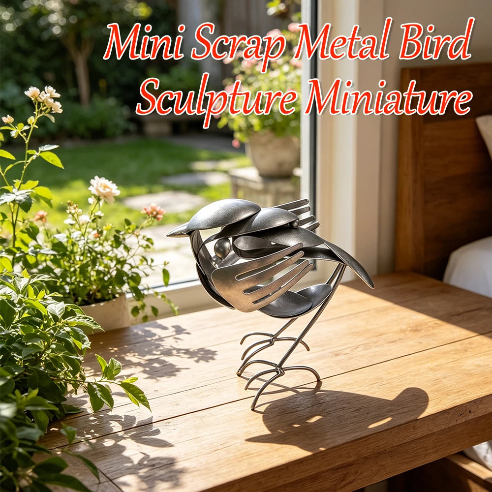 Metal Bird Sculpture for Patio Lawn Decoration Robin Bird Statue Rustic Red Chest Robin Figurine Unique Gift for Bird Lovers Qme