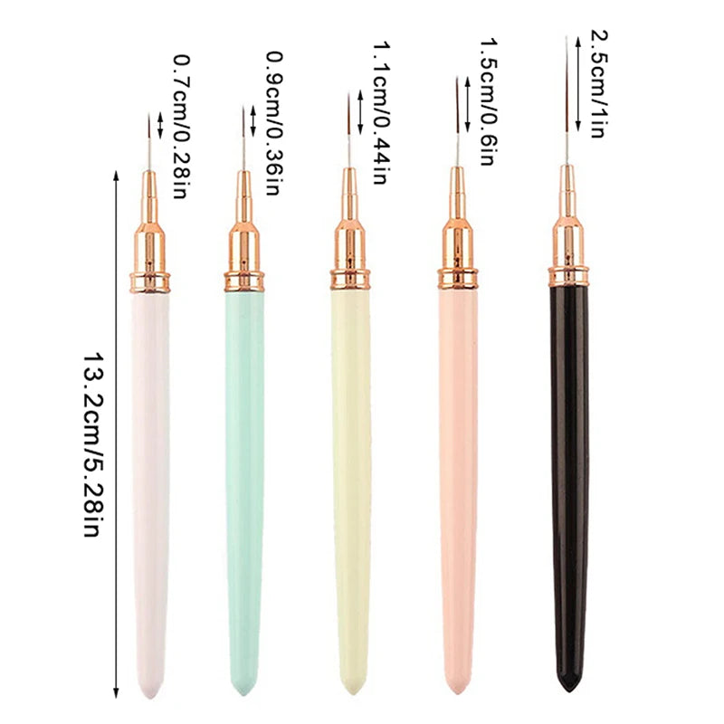Nail Art Pen Brushes Professional Manicure Tool Elongated Lines Qme ONE SIZE