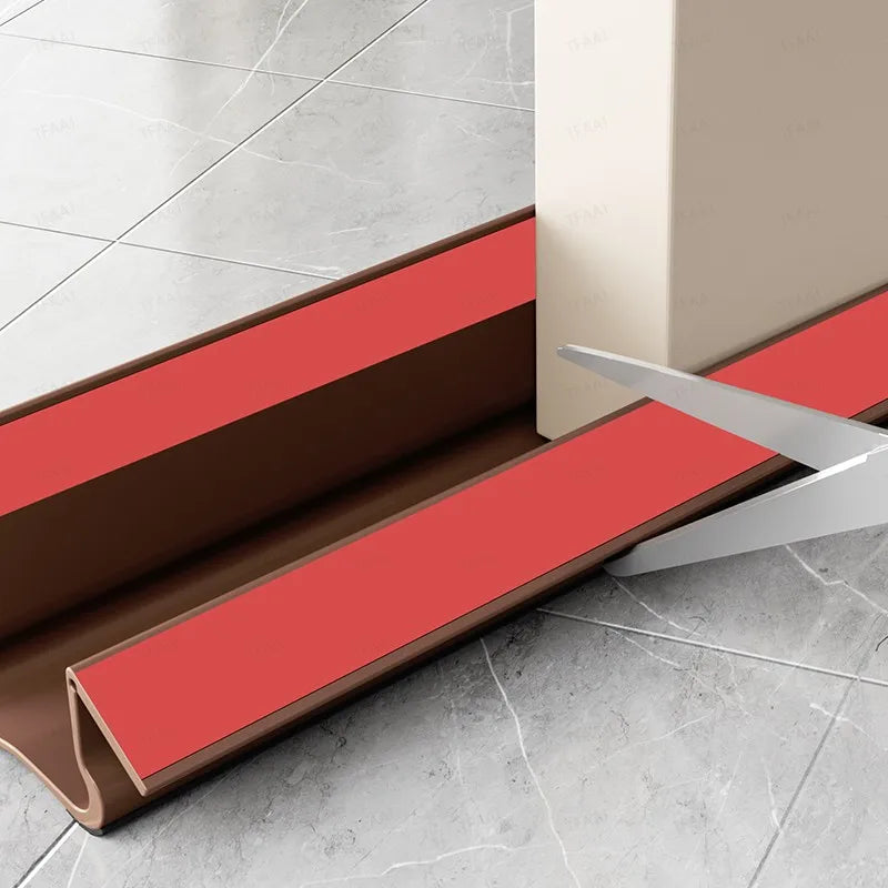 1Pc Door Gap Weather Strip 93cm Adjustable Flexible PVC Triple Seal Soundproof Windproof Bottom Seal Strips Self-adhesive Strip Qme