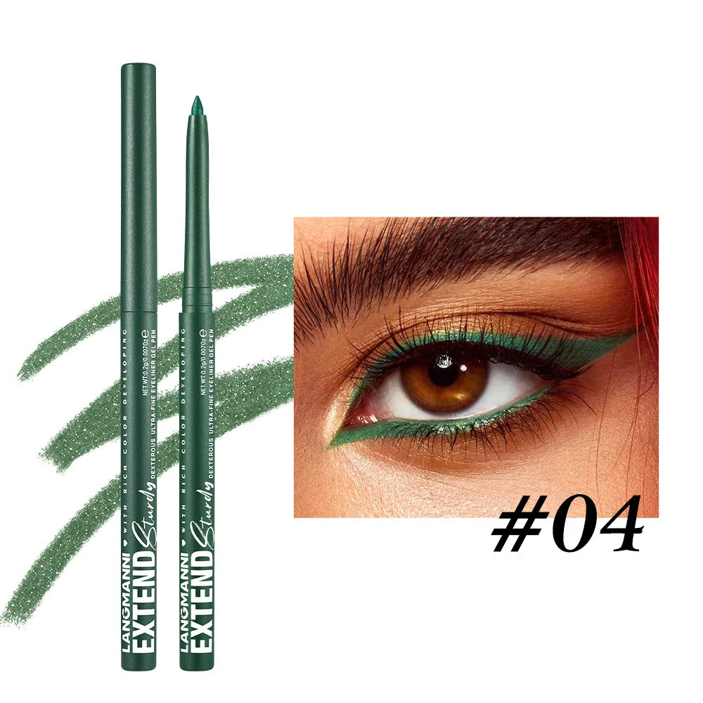 Matte Glitter Gel Eyeliner Pencil Smooth Waterproof Blue Brown Eyeliner Fast Dry Matte Concealer Pen Long Lasting Eyes Makeup Qme 04