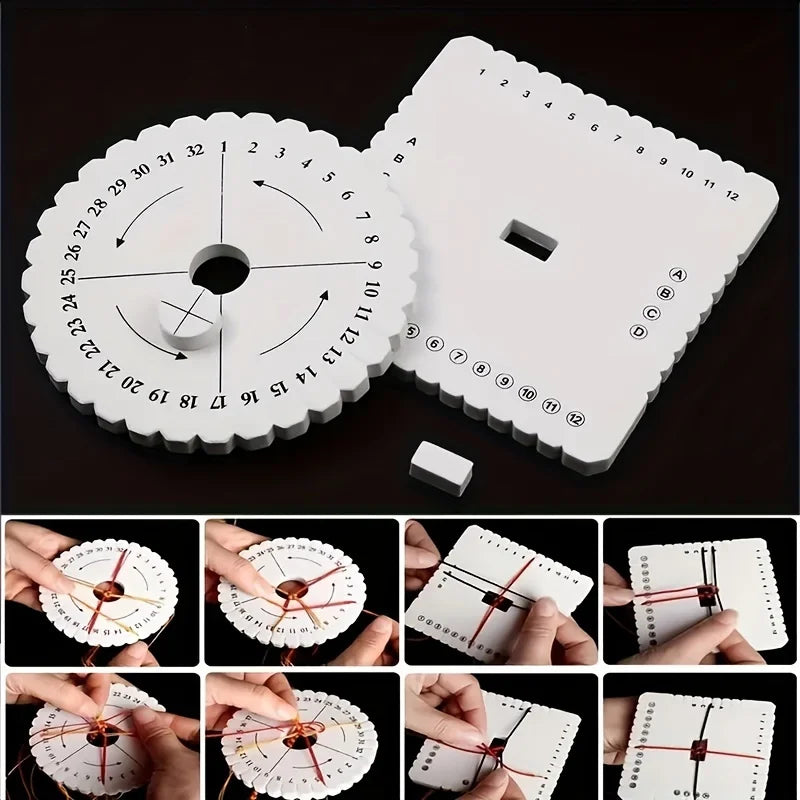 Beading & Braiding Disc Set - Round & Square Shapes For Diy Jewelry Making, Bracelets, And Crafts - Durable Handcraft Tools Qme
