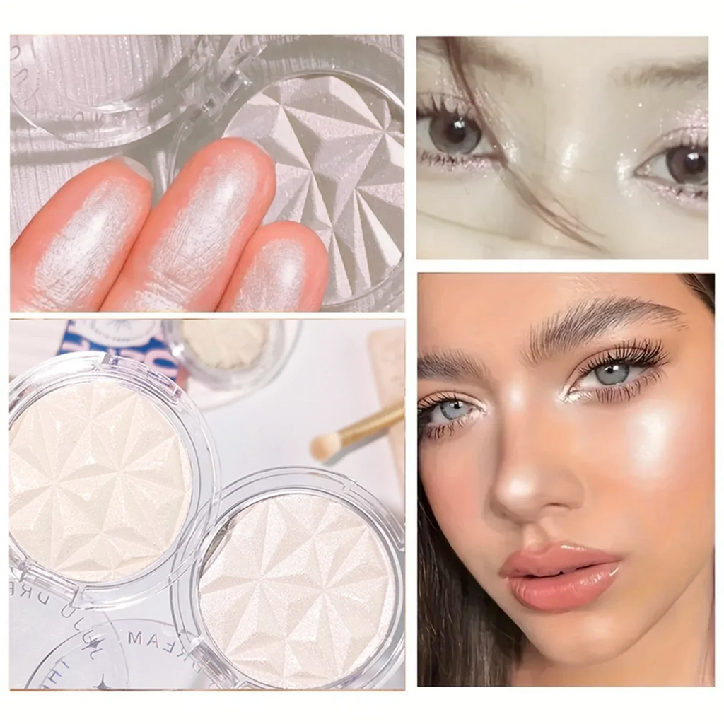 Shimmer Diamond Glow Highlighter 2-Color Palette Contour Brighten Qme