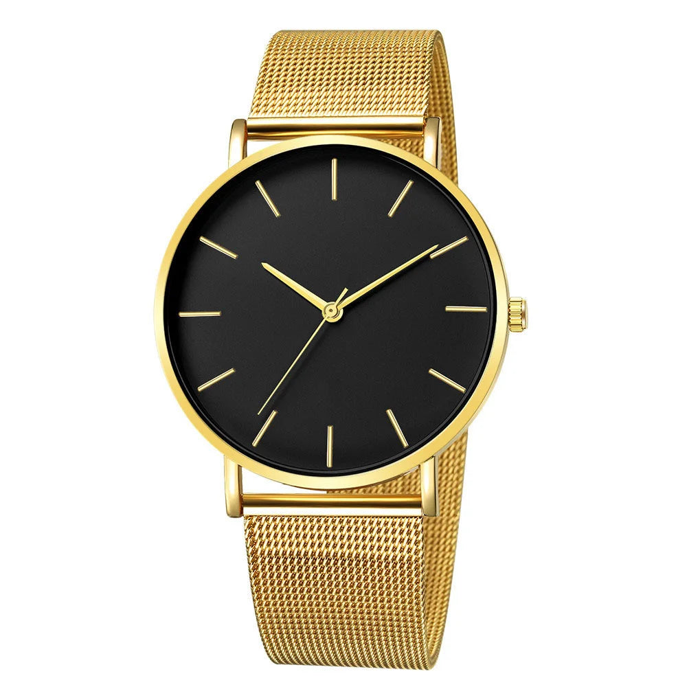 Geneva new men's watch ultra-thin and simple mesh strap watch men's watch foreign trade hot selling men's watch Qme 2