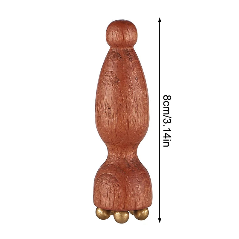 Mini Lotus Seedpod-style Gua Sha Tool Brass Wood Facial Massager Eyes Qme