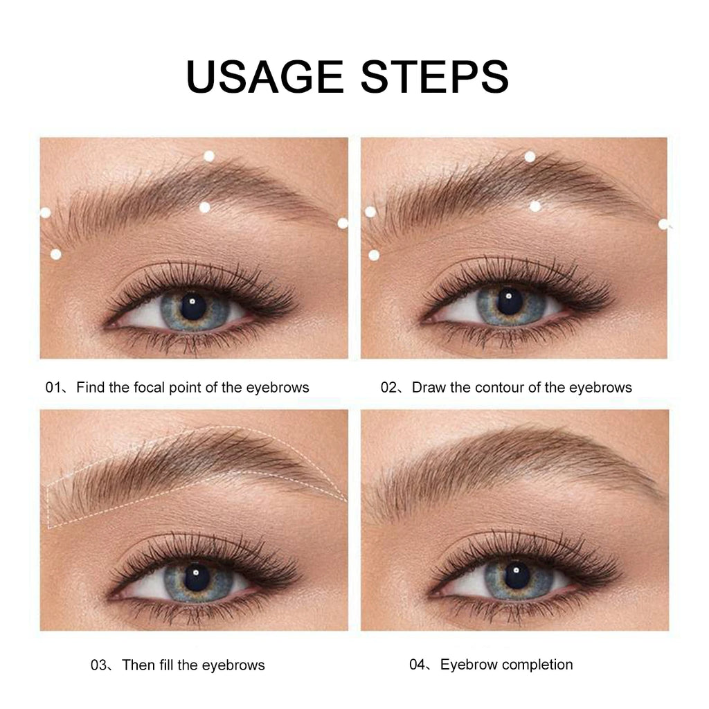 3-color Eyebrow Powder Palette With Eyebrow Brush - Natural Long-Lasting Eyebrow Powder Eyebrow Shape Waterproof and Sweat-proof Qme