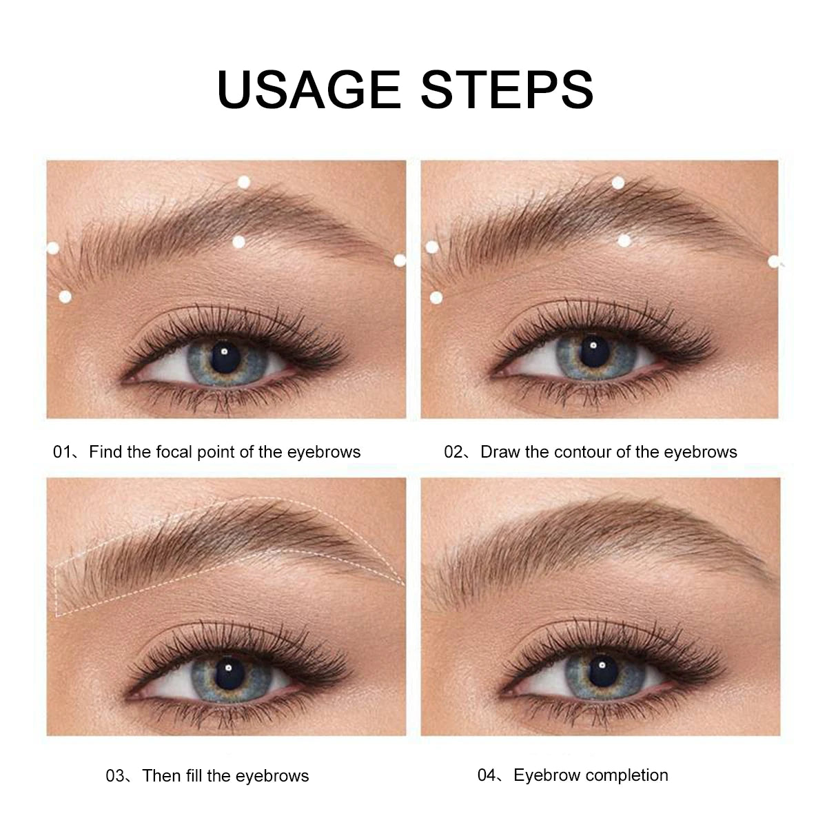 3-color Eyebrow Powder Palette With Eyebrow Brush - Natural Long-Lasting Eyebrow Powder Eyebrow Shape Waterproof and Sweat-proof Qme