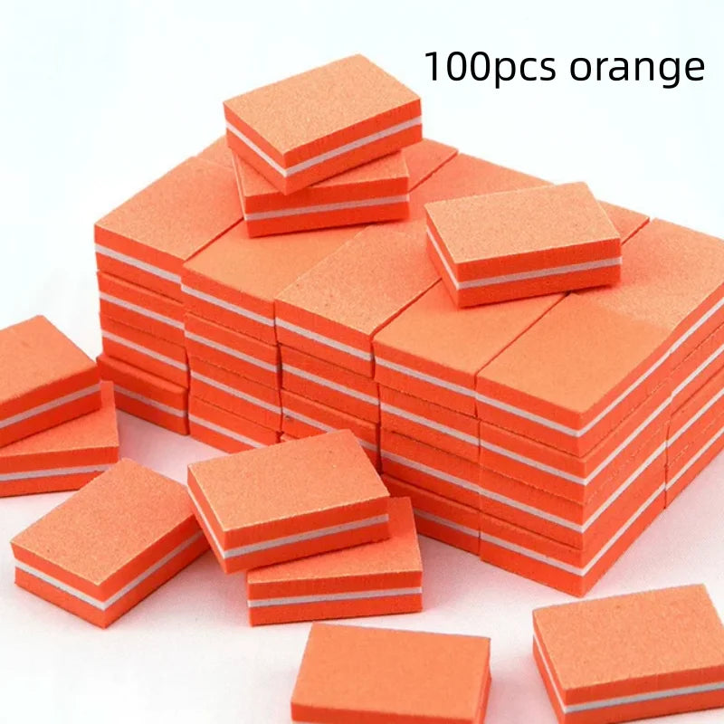 10 50 Mix Double-sided Mini Nail File Blocks Colorful Sponge Polish