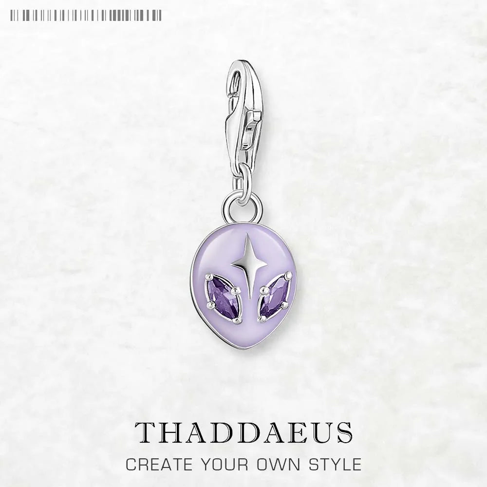 Alien Head Dangle Charm Pendant Europe Style Fine Jewelry Women Men Trendy Gift In 925 Sterling Silver Qme Lobster Clasp 2