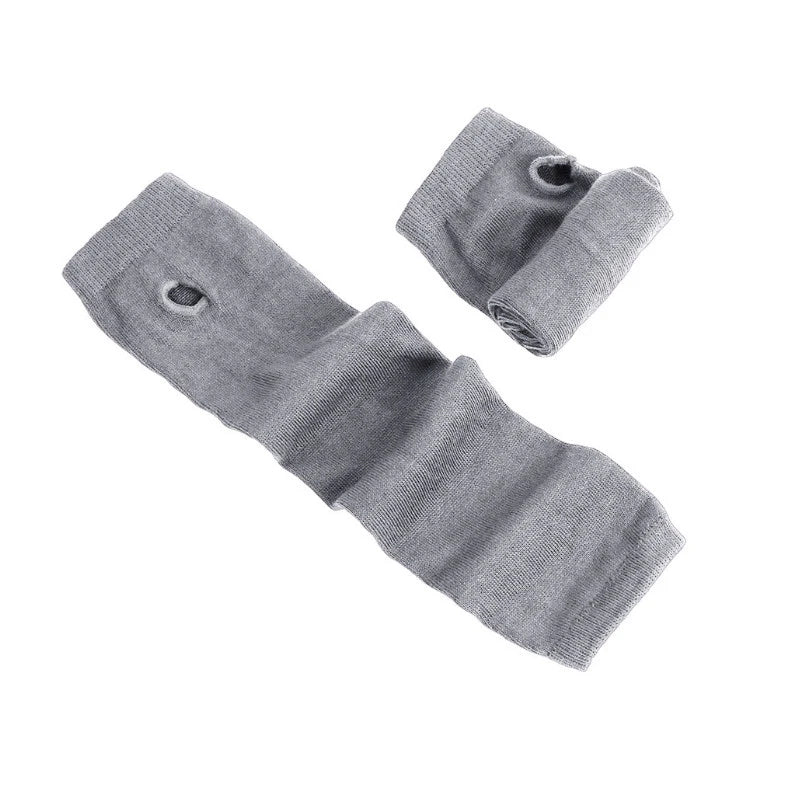 Women Fashion Lady Striped Elbow Gloves Warmer Knitted Long Qme SB126 Length -32cm