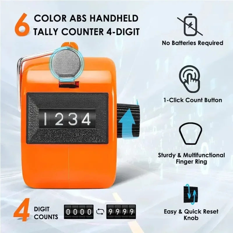 Handheld 4 Digital Tally Counter Mechanical Manual Palm Clicker Number Count Assorted Tally Counter Number Count Qme