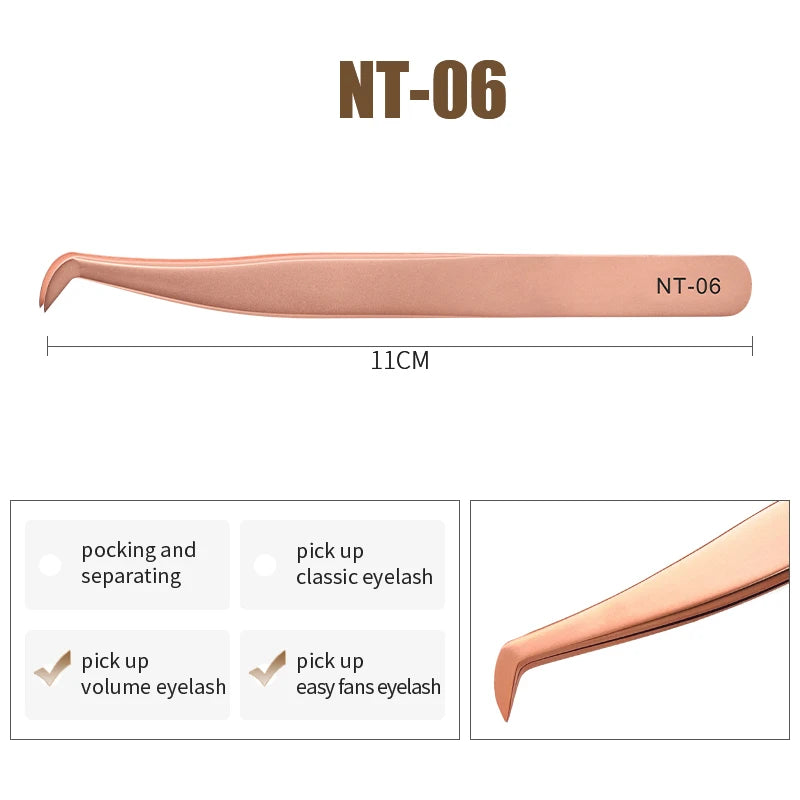 NATUHANA Anti-static Straight Eyelash Extension Tweezers Industrial Qme NT-06