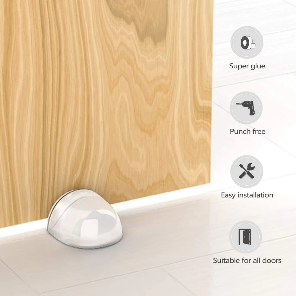 1/2/6PCS Transparent Door Stopper Self-adhesive Anti-collision Silent Door Stopper To Protect Walls Furniture Home Improvement Qme