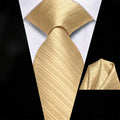 Diagonal Striped Tie Pocket Square Blue Black Brown Gold Men Formal Qme HT-LDSN2143