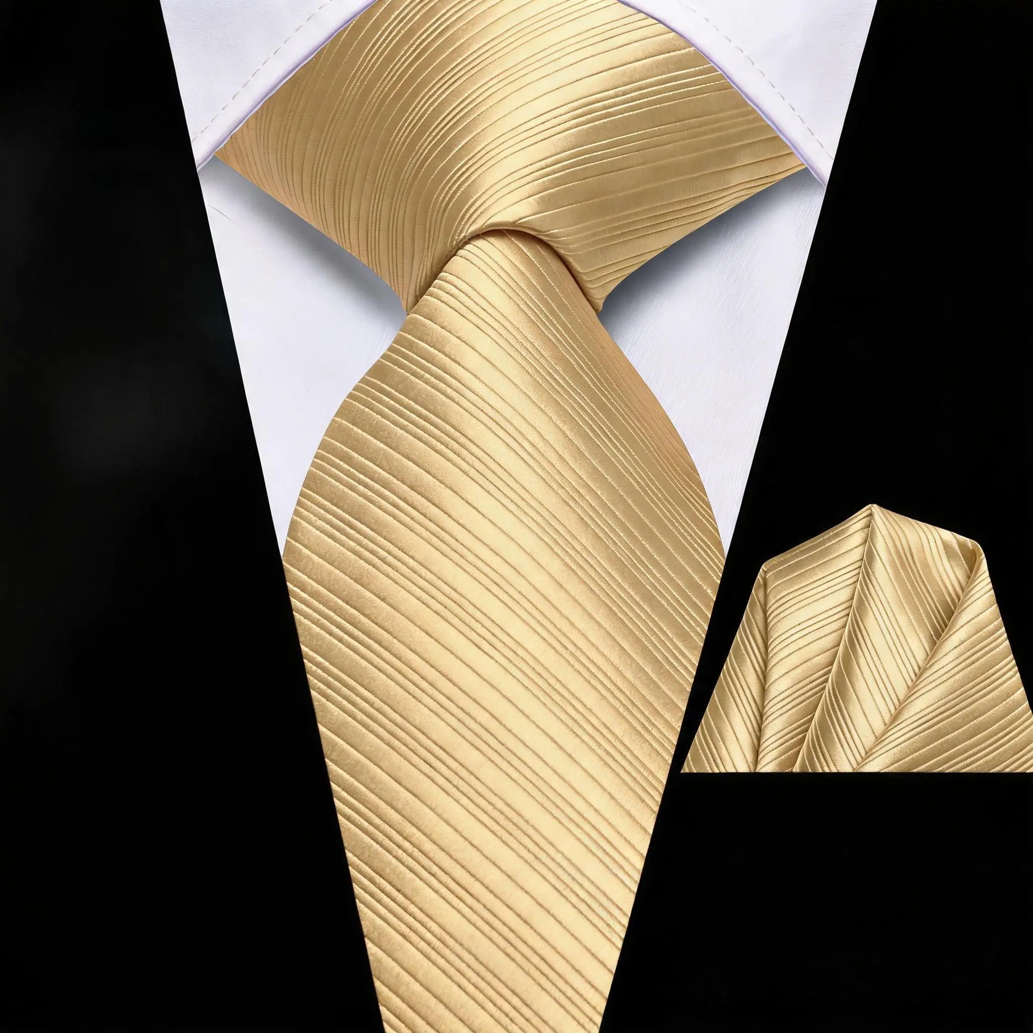 Diagonal Striped Tie Pocket Square Blue Black Brown Gold Men Formal Qme HT-LDSN2143
