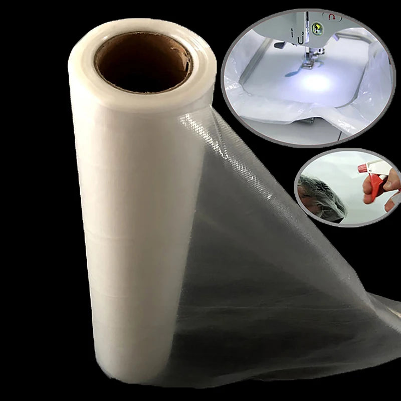 Machine Embroidery Stabilizer Water Soluble Embroidery Topping Film 11.8in*10 Yd Roll Wash Away Embroidery Stabilizer Qme