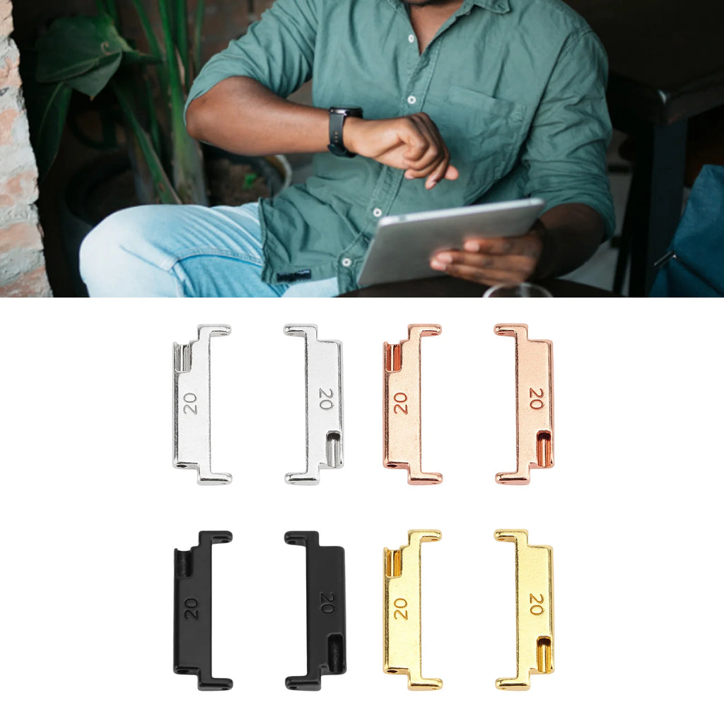 Metal Watch Band Adapter 22mm 1 Pair Metal Watch Band Adapter 20 To 22mm Watch Strap Connection Adapter with Spring Qme