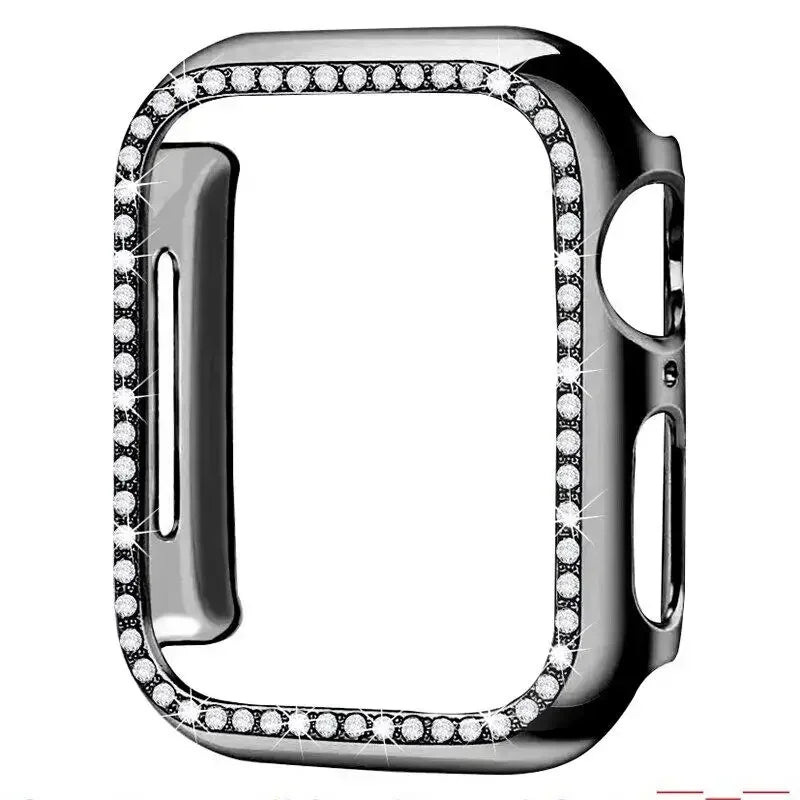 Diamond Case For Apple Watch Cover 9 8 7 41mm 45mm 44mm 40mm Bling Bumper Protector Shell For iWatch Series 8 3 4 5 6 SE Qme
