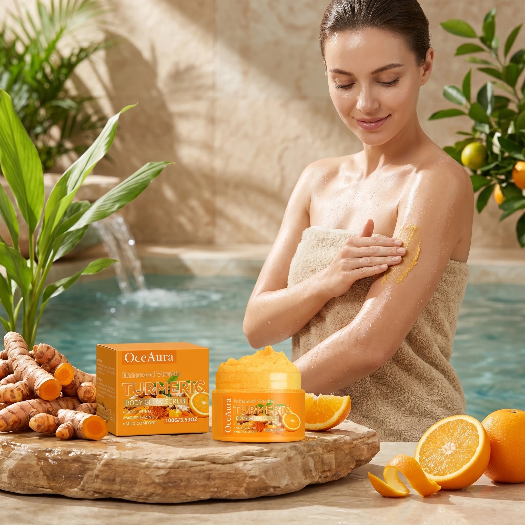 Oceaura Body Glow Scrub Deep Cleaning Dead Skin Removal Lasting Qme