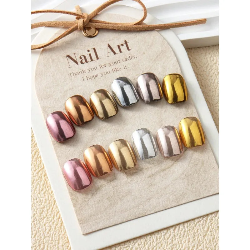 Chrome Nail Powder Gold Silver Pigment Mirror Metallic Rubbing Art Qme