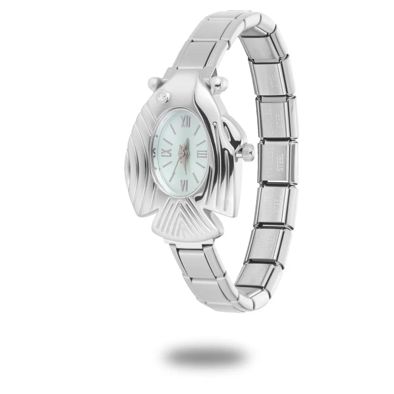 Wholesale Men Women's DIY Width Italian Elastic Charm Stainless Fish