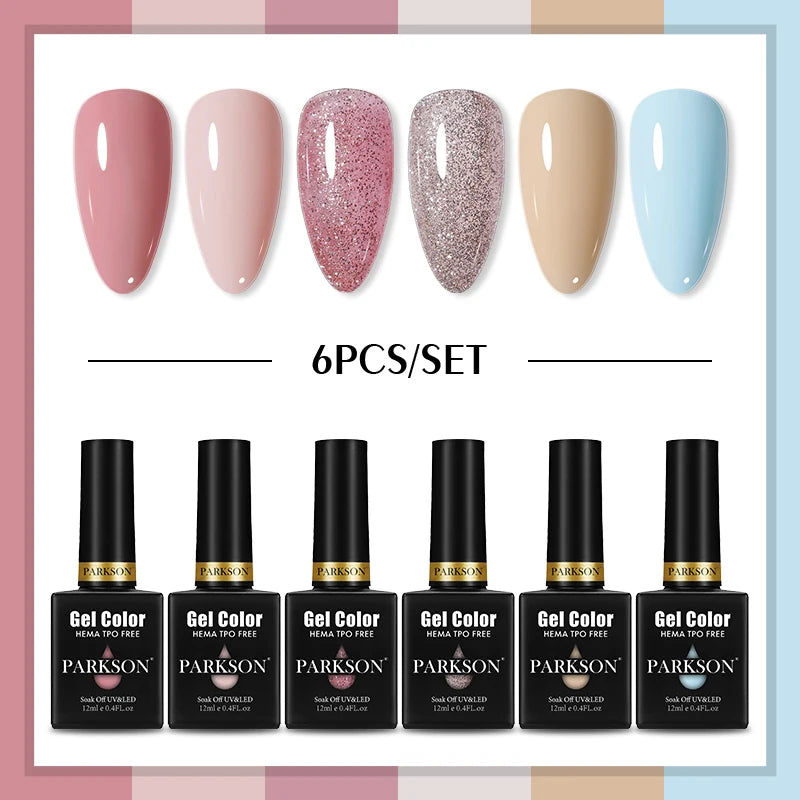 PARKSON Lot Gel Polish Semi-permanent Nail Hybrid Varnishes Base Coat Qme ZH21