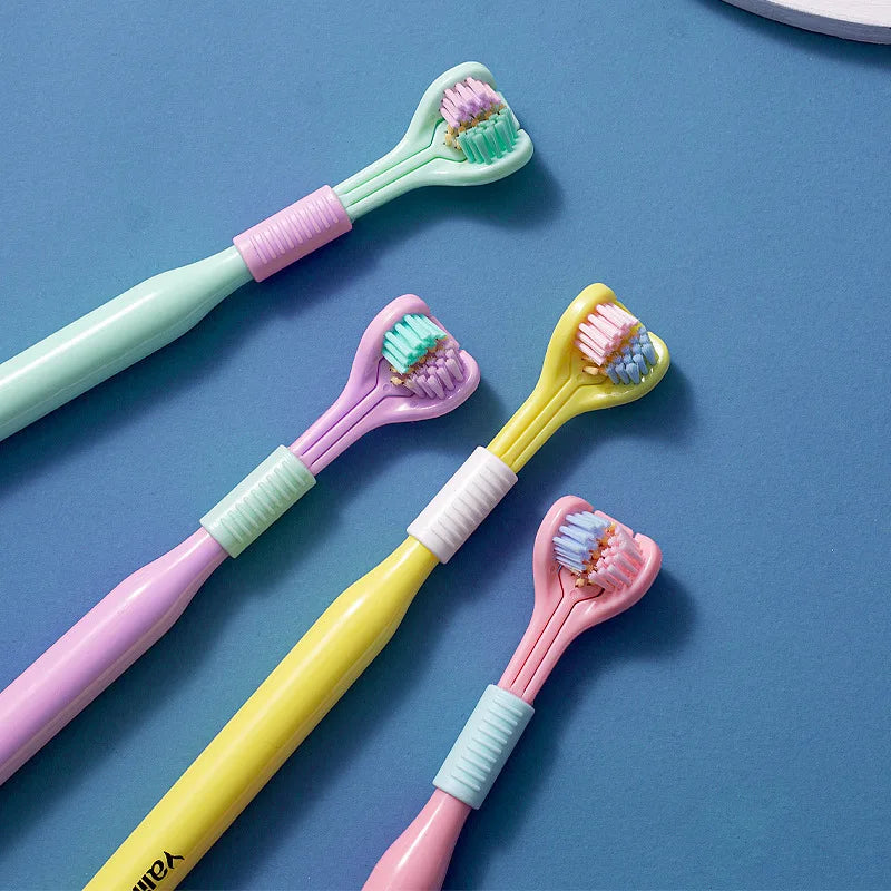 Three Sided Toothbrush Soft Bristle Tooth Brush Ultra Fine Oral Care Qme