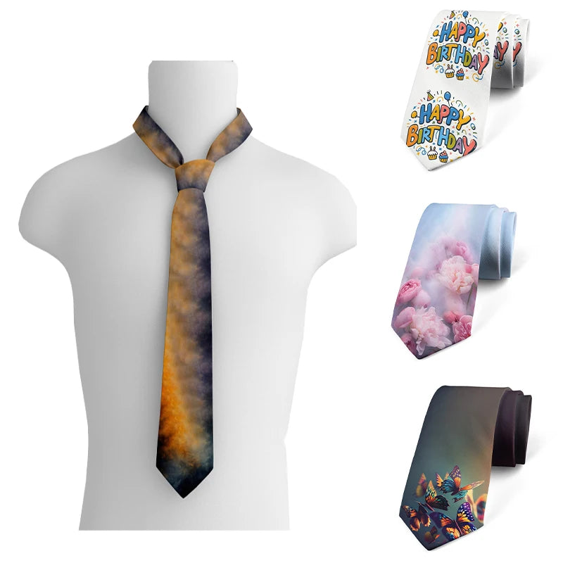 Very Sky Butterfly Print Tie Men's Casual Galaxy Fun Unisex Business Qme