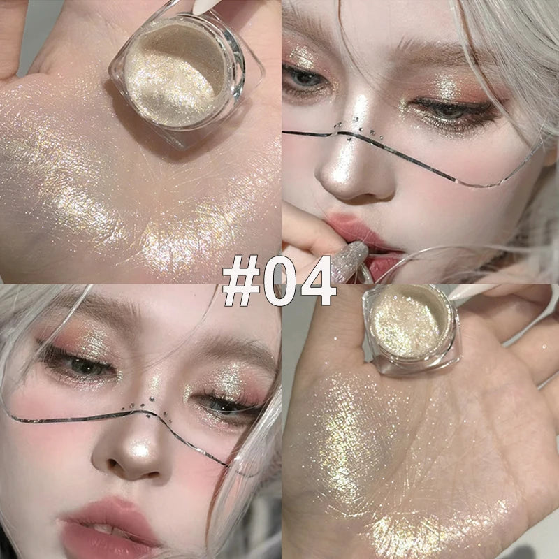 Metallic Shimmer Eyeshadow Gel Matte Highlighting Palette Light Qme 04