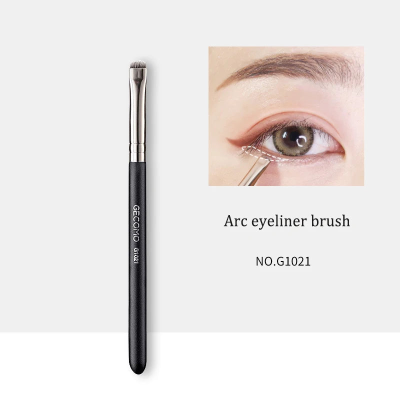 Flat Eyeliner Brush Nylon Hair Blade Fine Eyeliner Eyebrow Line Brush Black Thin Eye Liner Brow Contour Cosmetic Makeup Tools Qme G1021 Arc brush head