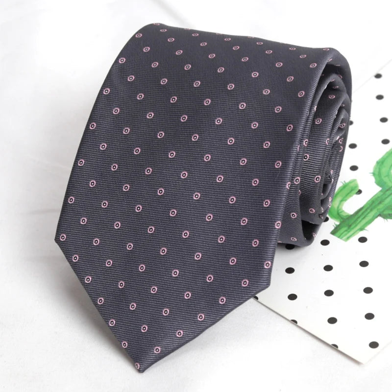 Design Wedding 8CM Men Tie Luxury Jacquard Striped Paisley Flower Neckties for Men Business Party Groom Collar Accessories Gift Qme A2